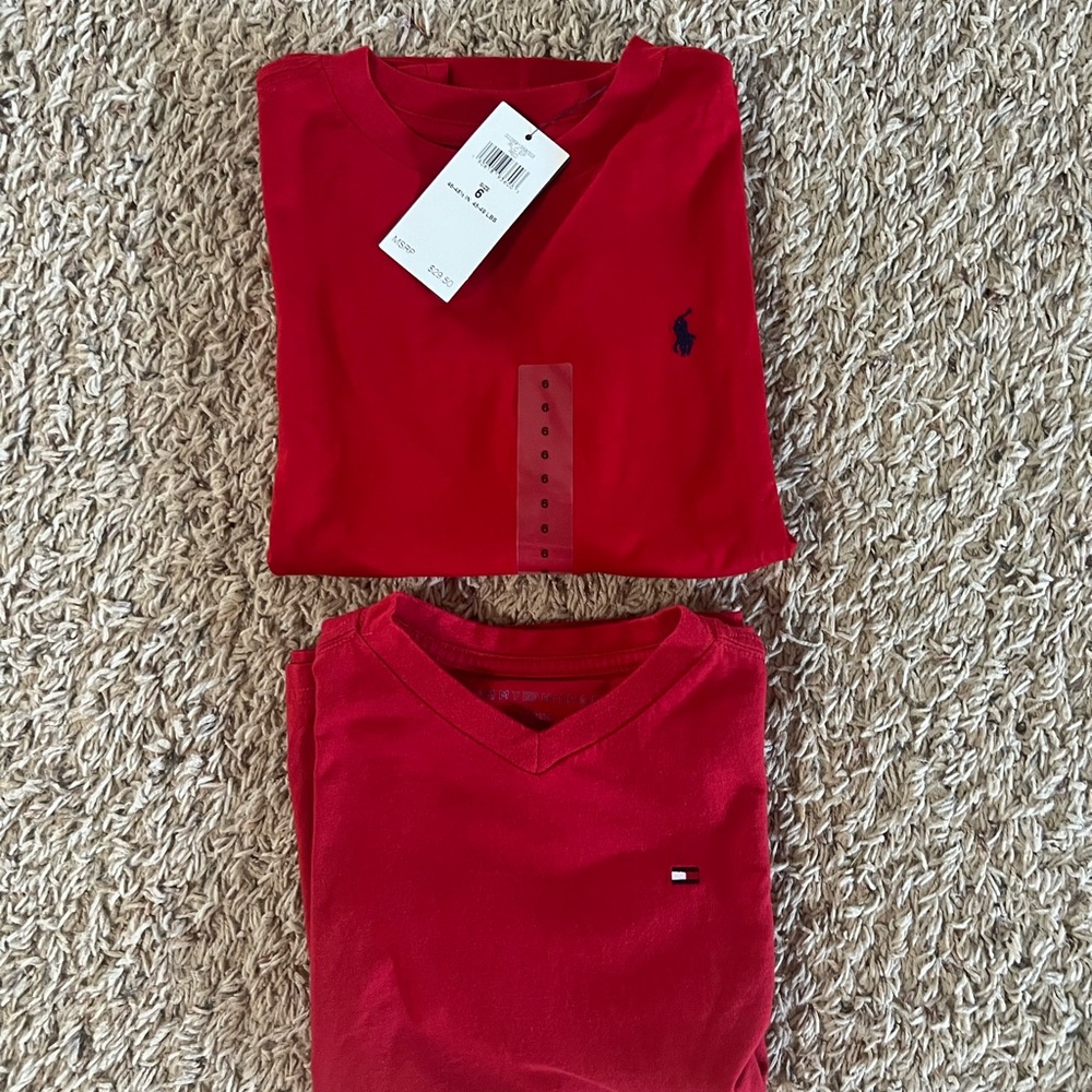 Boys Ralph Lauren & Tommy Hilfiger Shirt Lot. Size 6.